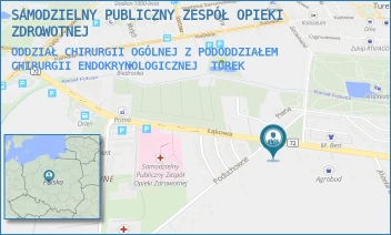 ODDZIAŁ CHIRURGII OGÓLNEJ Z PODODDZIAŁEM CHIRURGII ENDOKRYNOLOGICZNEJ - SAMODZIELNY PUBLICZNY ZESPÓŁ OPIEKI ZDROWOTNEJ - ŁĄKOWA 4A,  TUREK