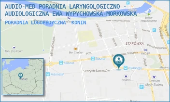 PORADNIA LOGOPEDYCZNA - AUDIO-MED PORADNIA LARYNGOLOGICZNO - AUDIOLOGICZNA EWA WYPYCHOWSKA-MORKOWSKA - SZARYCH SZEREGÓW 6,  KONIN