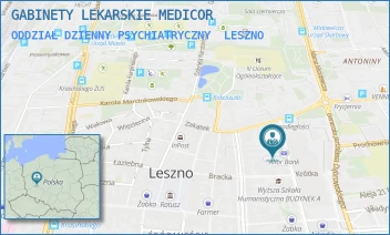 ODDZIAŁ DZIENNY PSYCHIATRYCZNY - GABINETY LEKARSKIE MEDICOR - KRÓLOWEJ JADWIGI 4,  LESZNO