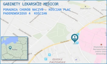 PORADNIA CHORÓB NACZYŃ - KOŚCIAN PLAC PADEREWSKIEGO 4 - GABINETY LEKARSKIE MEDICOR - PLAC PADEREWSKIEGO 4,  KOŚCIAN