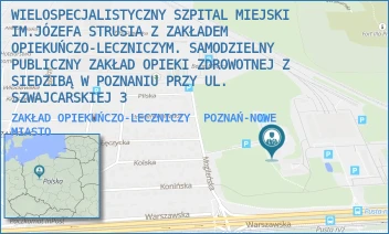 ZAKŁAD OPIEKUŃCZO-LECZNICZY - WIELOSPECJALISTYCZNY SZPITAL MIEJSKI IM.JÓZEFA STRUSIA Z ZAKŁADEM OPIEKUŃCZO-LECZNICZYM. SAMODZIELNY PUBLICZNY ZAKŁAD OPIEKI ZDROWOTNEJ Z SIEDZIBĄ W POZNANIU PRZY UL. SZWAJCARSKIEJ 3 - MOGILEŃSKA 42,  POZNAŃ-NOWE MIASTO