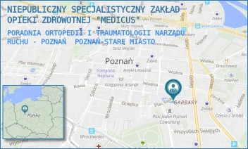 PORADNIA ORTOPEDII I TRAUMATOLOGII NARZĄDU RUCHU - POZNAŃ - NIEPUBLICZNY SPECJALISTYCZNY ZAKŁAD OPIEKI ZDROWOTNEJ "MEDICUS" - KOLEGIACKI 12A,  POZNAŃ-STARE MIASTO