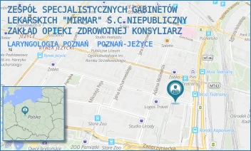 LARYNGOLOGIA POZNAŃ - ZESPÓŁ SPECJALISTYCZNYCH GABINETÓW LEKARSKICH "MIRMAR" S.C NIEPUBLICZNY ZAKŁAD OPIEKI ZDROWOTNEJ KONSYLIARZ - SŁOWACKIEGO 8,  POZNAŃ-JEŻYCE