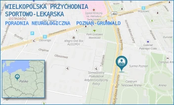 PORADNIA NEUROLOGICZNA - WIELKOPOLSKA PRZYCHODNIA SPORTOWO-LEKARSKA - WŁ. REYMONTA 35,  POZNAŃ-GRUNWALD