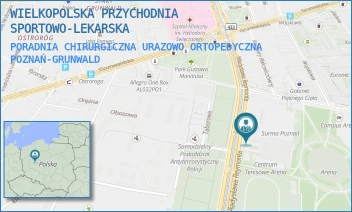 PORADNIA CHIRURGICZNA URAZOWO ORTOPEDYCZNA - WIELKOPOLSKA PRZYCHODNIA SPORTOWO-LEKARSKA - WŁ. REYMONTA 35,  POZNAŃ-GRUNWALD