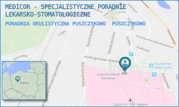 PORADNIA OKULISTYCZNA PUSZCZYKOWO - MEDICOR - SPECJALISTYCZNE PORADNIE LEKARSKO-STOMATOLOGICZNE - KRASZEWSKIEGO 11,  PUSZCZYKOWO