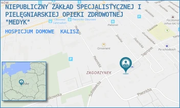 HOSPICJUM DOMOWE - NIEPUBLICZNY ZAKŁAD SPECJALISTYCZNEJ I PIELĘGNIARSKIEJ OPIEKI ZDROWOTNEJ "MEDYK" - ZAGORZYNEK 34,  KALISZ