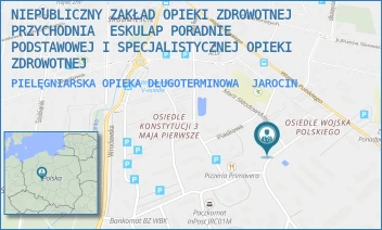PIELĘGNIARSKA OPIEKA DŁUGOTERMINOWA - NIEPUBLICZNY ZAKŁAD OPIEKI ZDROWOTNEJ PRZYCHODNIA  ESKULAP PORADNIE PODSTAWOWEJ I SPECJALISTYCZNEJ OPIEKI ZDROWOTNEJ - O.SERAFINA NIEDBAŁY 20,  JAROCIN