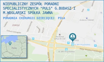 PORADNIA CHIRURGII DZIECIĘCEJ - NIEPUBLICZNY ZESPÓŁ PORADNI SPECJALISTYCZNYCH "PULS" G.BUDASZ I M.WEGLARSKI SPÓŁKA JAWNA - WOJSKA POLSKIEGO 49B,  PIŁA