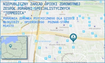 PORADNIA ZDROWIA PSYCHICZNEGO DLA DZIECI I MŁODZIEŻY - OPIEŃSKIEGO - NIEPUBLICZNY ZAKŁAD OPIEKI ZDROWOTNEJ ZESPÓŁ PORADNI SPECJALISTYCZNYCH "TERMEDICA" - HENRYKA OPIEŃSKIEGO 12,  POZNAŃ-STARE MIASTO