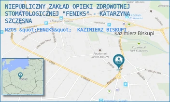 NZOS "FENIKS" - NIEPUBLICZNY ZAKŁAD OPIEKI ZDROWOTNEJ STOMATOLOGICZNEJ "FENIKS" - KATARZYNA SZCZĘSNA - WĘGLEWSKA 3,  KAZIMIERZ BISKUPI