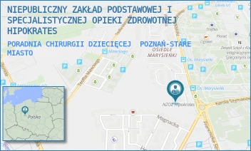 PORADNIA CHIRURGII DZIECIĘCEJ - NIEPUBLICZNY ZAKŁAD PODSTAWOWEJ I SPECJALISTYCZNEJ OPIEKI ZDROWOTNEJ HIPOKRATES - OS. MARYSIEŃKI 25,  POZNAŃ-STARE MIASTO