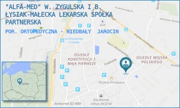 POR. ORTOPEDYCZNA - NIEDBAŁY - "ALFA-MED" W. ZYGULSKA I B. ŁYSIAK-MAŁECKA LEKARSKA SPÓŁKA PARTNERSKA - OJCA SERAFINA NIEDBAŁY 18,  JAROCIN