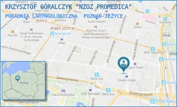 PORADNIA LARYNGOLOGICZNA - KRZYSZTOF GÓRALCZYK "NZOZ PROMEDICA" - ADAMA MICKIEWICZA 31/104,  POZNAŃ-JEŻYCE