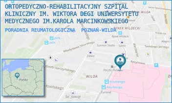 PORADNIA REUMATOLOGICZNA - ORTOPEDYCZNO-REHABILITACYJNY SZPITAL KLINICZNY IM. WIKTORA DEGI UNIWERSYTETU MEDYCZNEGO IM.KAROLA MARCINKOWSKIEGO - 28 CZERWCA 1956R. 135/147,  POZNAŃ-WILDA