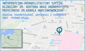 ODDZIAŁ TRAUMATOLOGII, ORTOPEDII I CHIRURGII RĘKI - ORTOPEDYCZNO-REHABILITACYJNY SZPITAL KLINICZNY IM. WIKTORA DEGI UNIWERSYTETU MEDYCZNEGO IM.KAROLA MARCINKOWSKIEGO - 28 CZERWCA 1956R. 135/147,  POZNAŃ-WILDA