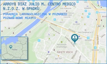 PORADNIA LARYNGOLOGICZNA W POZNANIU - ARROYO DIAZ JULIO M. CENTRO MEDICO N.Z.O.Z. W SPADKU - KÓRNICKA 8,  POZNAŃ-NOWE MIASTO
