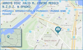 PORADNIA ORTOPEDYCZNA W POZNANIU - ARROYO DIAZ JULIO M. CENTRO MEDICO N.Z.O.Z. W SPADKU - KÓRNICKA 8,  POZNAŃ-NOWE MIASTO