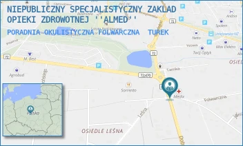 PORADNIA OKULISTYCZNA FOLWARCZNA - NIEPUBLICZNY SPECJALISTYCZNY ZAKLAD OPIEKI ZDROWOTNEJ ''ALMED'' - FOLWARCZNA 1,  TUREK