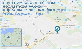 PORADNIA LOGOPEDYCZNA - NIEPUBLICZNY ZAKŁAD OPIEKI ZDROWOTNEJ SPECJALISTYCZNA PORADNIA NEUROPSYCHIATRYCZNA I UZALEŻNIEŃ "EGO" - OKRĘŻNA 20,  LESZNO