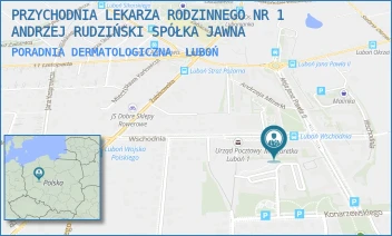 PORADNIA DERMATOLOGICZNA - PRZYCHODNIA LEKARZA RODZINNEGO NR 1 ANDRZEJ RUDZIŃSKI SPÓŁKA JAWNA - WSCHODNIA 24/36,  LUBOŃ
