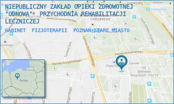 GABINET  FIZJOTERAPII - NIEPUBLICZNY ZAKŁAD OPIEKI ZDROWOTNEJ "ODNOWA"  PRZYCHODNIA REHABILITACJI LECZNICZEJ - OS. BOLESŁAWA CHROBREGO 118 118,  POZNAŃ-STARE MIASTO