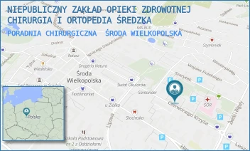PORADNIA CHIRURGICZNA - NIEPUBLICZNY ZAKŁAD OPIEKI ZDROWOTNEJ CHIRURGIA I ORTOPEDIA ŚREDZKA - CZERWONEGO KRZYŻA 2,  ŚRODA WIELKOPOLSKA