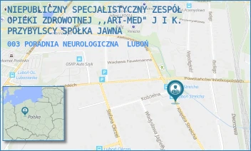 003 PORADNIA NEUROLOGICZNA - NIEPUBLICZNY SPECJALISTYCZNY ZESPÓŁ OPIEKI ZDROWOTNEJ ,,ART-MED" J I K. PRZYBYLSCY SPÓŁKA JAWNA - KS. STREICHA 29D,  LUBOŃ