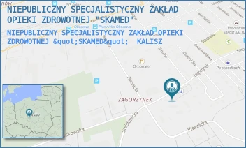 NIEPUBLICZNY SPECJALISTYCZNY ZAKŁAD OPIEKI ZDROWOTNEJ "SKAMED" - NIEPUBLICZNY SPECJALISTYCZNY ZAKŁAD OPIEKI ZDROWOTNEJ "SKAMED" - ZAGORZYNEK 34,  KALISZ