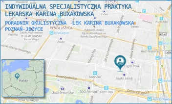 PORADNIA OKULISTYCZNA  LEK KARINA BUXAKOWSKA - INDYWIDUALNA SPECJALISTYCZNA PRAKTYKA LEKARSKA KARINA BUXAKOWSKA - ADAMA MICKIEWICZA 31,  POZNAŃ-JEŻYCE