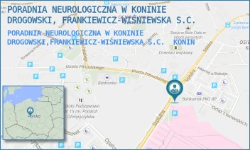 PORADNIA NEUROLOGICZNA W KONINIE DROGOWSKI,FRANKIEWICZ-WIŚNIEWSKA S.C. - PORADNIA NEUROLOGICZNA W KONINIE DROGOWSKI, FRANKIEWICZ-WIŚNIEWSKA S.C. - SZPITALNA 43,  KONIN