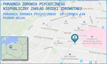 PORADNIA ZDROWIA PSYCHICZNEGO  28 CZERWCA 149 - PORADNIA ZDROWIA PSYCHICZNEGO NIEPUBLICZNY ZAKŁAD OPIEKI ZDROWOTNEJ - 28 CZERWCA 1956 R. 149,  POZNAŃ-WILDA