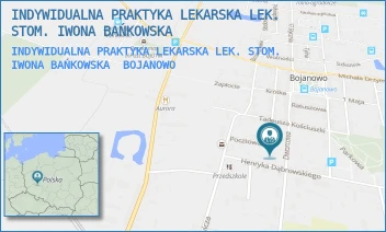 INDYWIDUALNA PRAKTYKA LEKARSKA LEK. STOM. IWONA BAŃKOWSKA - INDYWIDUALNA PRAKTYKA LEKARSKA LEK. STOM. IWONA BAŃKOWSKA - DWORCOWA 20,  BOJANOWO