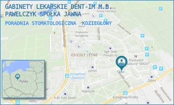 PORADNIA STOMATOLOGICZNA - GABINETY LEKARSKIE DENT-IM M.B. PAWELCZYK SPÓŁKA JAWNA - OSIEDLE LEŚNE 24C/8,  KOZIEGŁOWY
