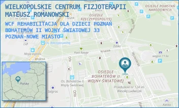 WCF REHABILITACJA DLA DZIECI POZNAŃ BOHATERÓW II WOJNY ŚWIATOWEJ 33 - WIELKOPOLSKIE CENTRUM FIZJOTERAPII MATEUSZ ROMANOWSKI - BOHATERÓW II WOJNY ŚWIATOWEJ 33,  POZNAŃ-NOWE MIASTO