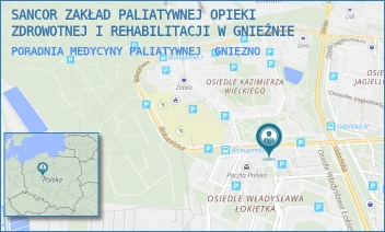 PORADNIA MEDYCYNY PALIATYWNEJ - SANCOR ZAKŁAD PALIATYWNEJ OPIEKI ZDROWOTNEJ I REHABILITACJI W GNIEŹNIE - BISKUPIŃSKA 26D,  GNIEZNO