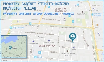 PRYWATNY GABINET STOMATOLOGICZNY - PRYWATNY GABINET STOMATOLOGICZNY KRZYSZTOF MILIAN - PODZAMCZE 9,  RAWICZ