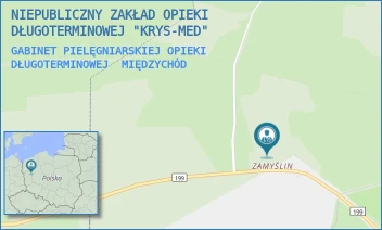 GABINET PIELĘGNIARSKIEJ OPIEKI DŁUGOTERMINOWEJ - NIEPUBLICZNY ZAKŁAD OPIEKI DŁUGOTERMINOWEJ "KRYS-MED" - ZAMYŚLIN 2 A,  MIĘDZYCHÓD