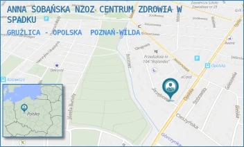 GRUŹLICA - OPOLSKA - ANNA SOBAŃSKA NZOZ CENTRUM ZDROWIA W SPADKU - OPOLSKA 58,  POZNAŃ-WILDA