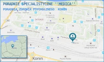 PORADNIA ZDROWIA PSYCHICZNEGO - PORADNIE SPECJALISTYCZNE ''MEDICA'' - CHOPINA 23A,  KONIN