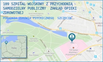 PORADNIA ZDROWIA PSYCHICZNEGO - 109 SZPITAL WOJSKOWY Z PRZYCHODNIĄ SAMODZIELNY PUBLICZNY  ZAKŁAD OPIEKI ZDROWOTNEJ - PIOTRA SKARGI 9-11,  SZCZECIN