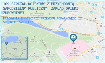 PRACOWNIA ENDOSKOPII PRZEWODU POKARMOWEGO II STOPNIA - 109 SZPITAL WOJSKOWY Z PRZYCHODNIĄ SAMODZIELNY PUBLICZNY  ZAKŁAD OPIEKI ZDROWOTNEJ - PIOTRA SKARGI 9-11,  SZCZECIN