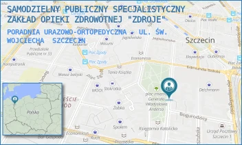 PORADNIA URAZOWO-ORTOPEDYCZNA - UL. ŚW. WOJCIECHA - SAMODZIELNY PUBLICZNY SPECJALISTYCZNY ZAKŁAD OPIEKI ZDROWOTNEJ "ZDROJE" W SZCZECINIE - ŚW. WOJCIECHA 7,  SZCZECIN