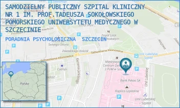PORADNIA PSYCHOLOGICZNA - UNIWERSYTECKI SZPITAL KLINICZNY NR 1 IM. PROF. TADEUSZA SOKOŁOWSKIEGO PUM W SZCZECINIE - UNII LUBELSKIEJ 1,  SZCZECIN