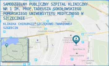 KLINIKA CHIRURGII SZCZĘKOWO-TWARZOWEJ - UNIWERSYTECKI SZPITAL KLINICZNY NR 1 IM. PROF. TADEUSZA SOKOŁOWSKIEGO PUM W SZCZECINIE - UNII LUBELSKIEJ 1,  SZCZECIN