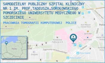 PRACOWNIA TOMOGRAFII KOMPUTEROWEJ - UNIWERSYTECKI SZPITAL KLINICZNY NR 1 IM. PROF. TADEUSZA SOKOŁOWSKIEGO PUM W SZCZECINIE - SIEDLECKA 2,  POLICE
