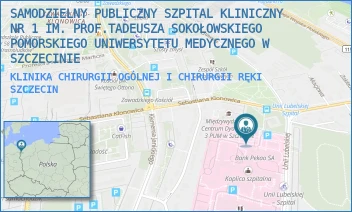 KLINIKA CHIRURGII OGÓLNEJ I CHIRURGII RĘKI - UNIWERSYTECKI SZPITAL KLINICZNY NR 1 IM. PROF. TADEUSZA SOKOŁOWSKIEGO PUM W SZCZECINIE - UNII LUBELSKIEJ 1,  SZCZECIN