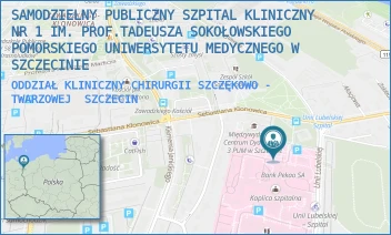 ODDZIAŁ KLINICZNY CHIRURGII SZCZĘKOWO - TWARZOWEJ - UNIWERSYTECKI SZPITAL KLINICZNY NR 1 IM. PROF. TADEUSZA SOKOŁOWSKIEGO PUM W SZCZECINIE - UNII LUBELSKIEJ 1,  SZCZECIN