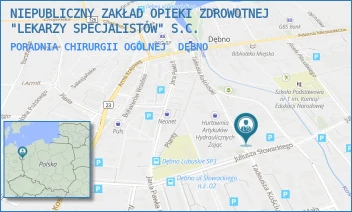 PORADNIA CHIRURGII OGÓLNEJ - NIEPUBLICZNY ZAKŁAD OPIEKI ZDROWOTNEJ "LEKARZY SPECJALISTÓW" S.C. - KOŚCIUSZKI 17/15/16,  DĘBNO