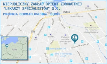 PORADNIA DERMATOLOGICZNA - NIEPUBLICZNY ZAKŁAD OPIEKI ZDROWOTNEJ "LEKARZY SPECJALISTÓW" S.C. - KOŚCIUSZKI 17/108,  DĘBNO